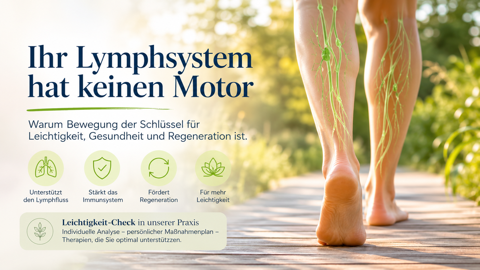 Lymphe ohne Motor, Wadenpumpe